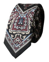Dolce & Gabbana Black Printed 100% Silk Adjustable Men Tie -  Neckties, Men -  Dolce & Gabbana.